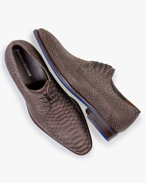 Veterschoen nubuckleer donkerbruin