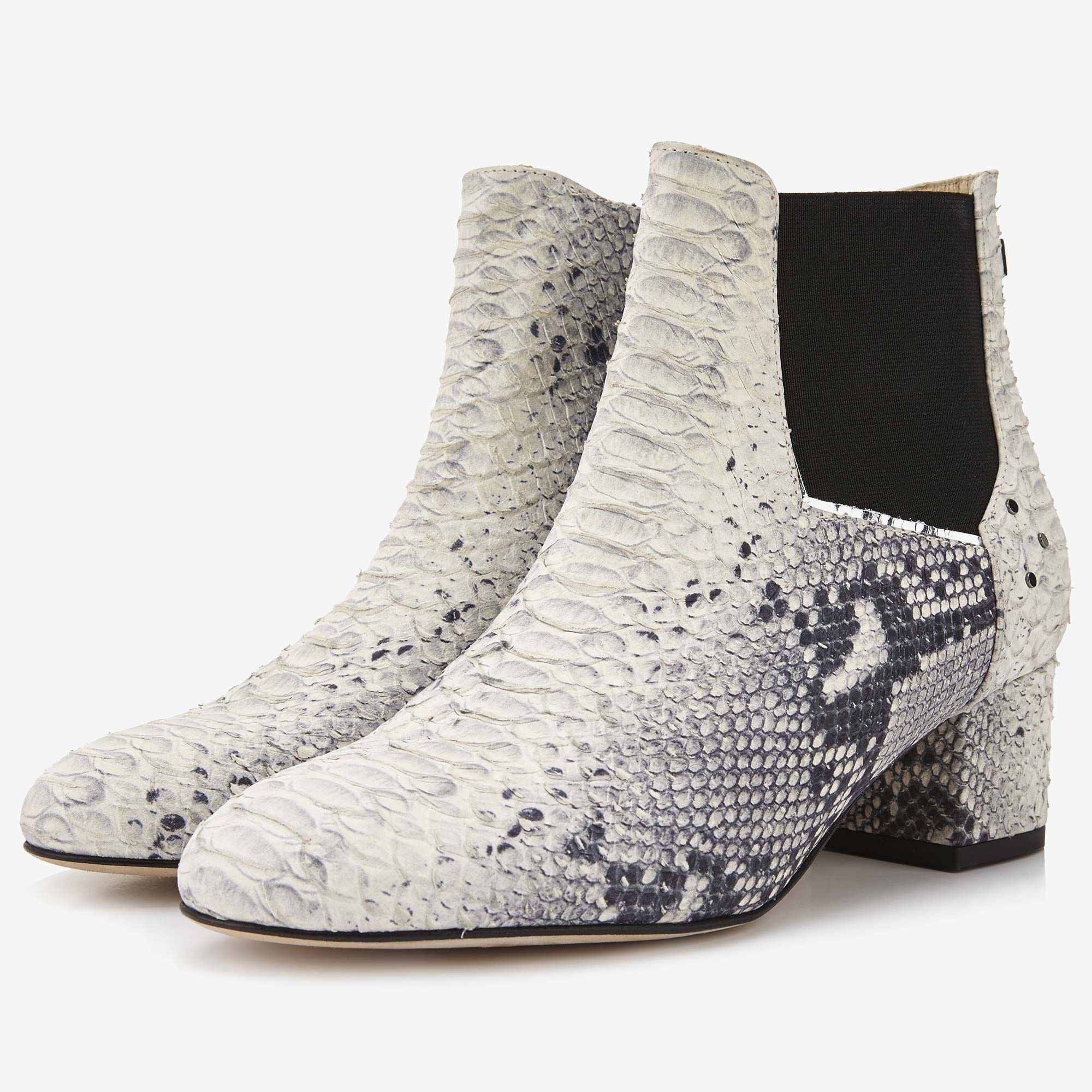 Grey snake print boots deals