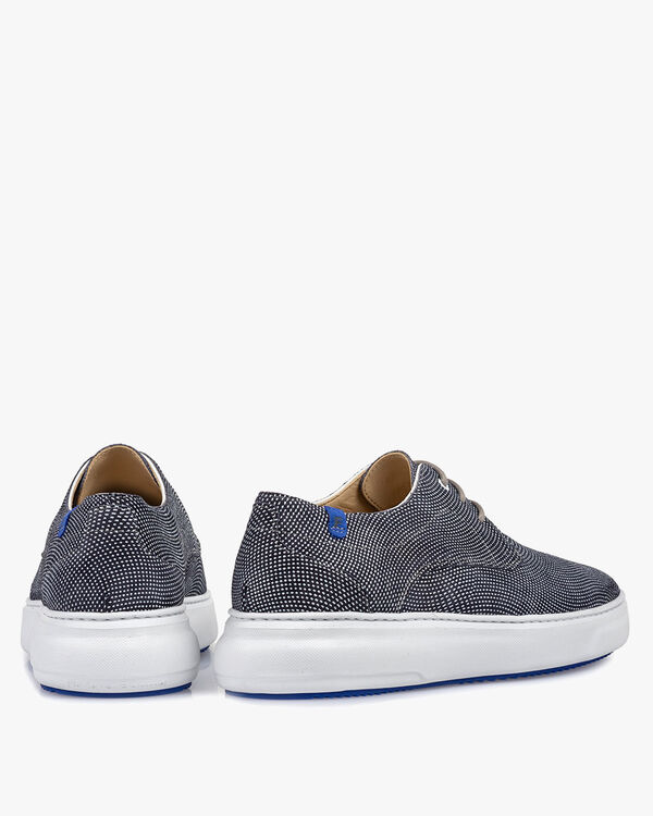 Sneaker geprint su&egrave;de blauw