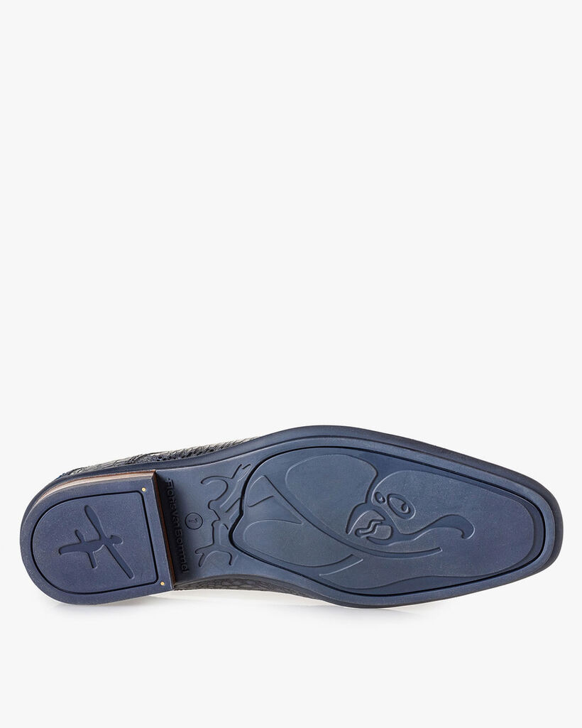 Lace boot with print blue