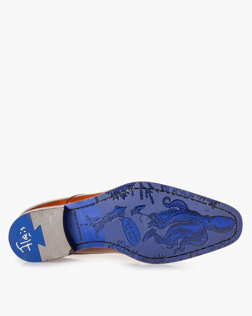 Lace shoe calf leather cognac