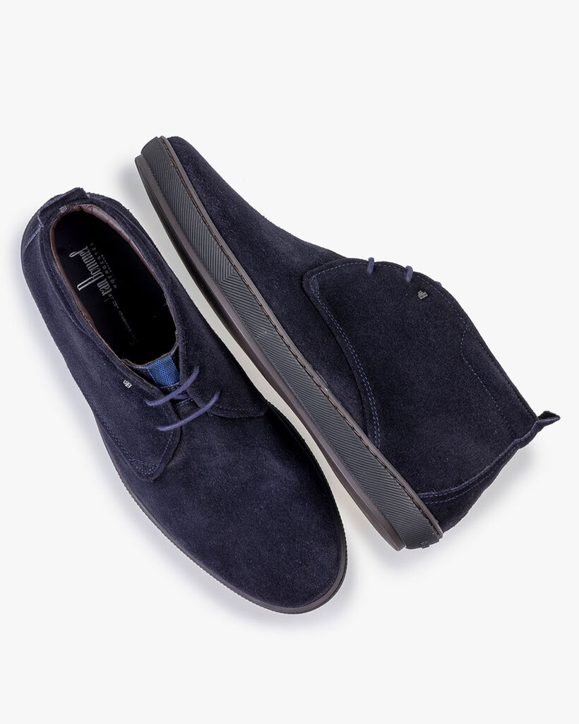 Lace boot suede dark blue