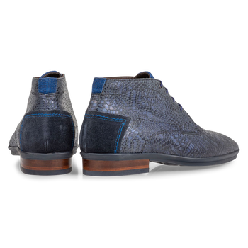 Lace boot with print blue