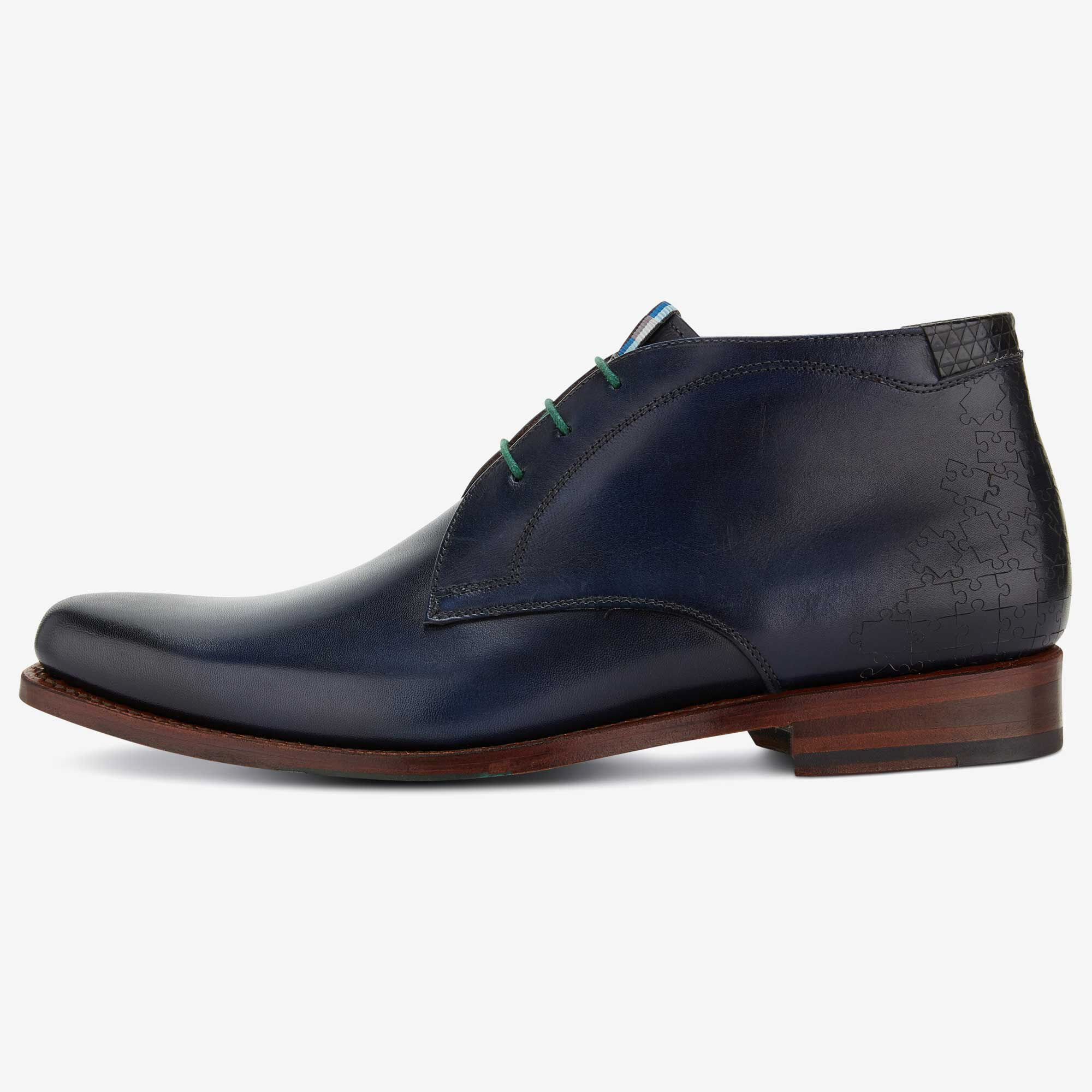 Boots heren Floris van Bommel donkerblauwe leren heren veterboot
