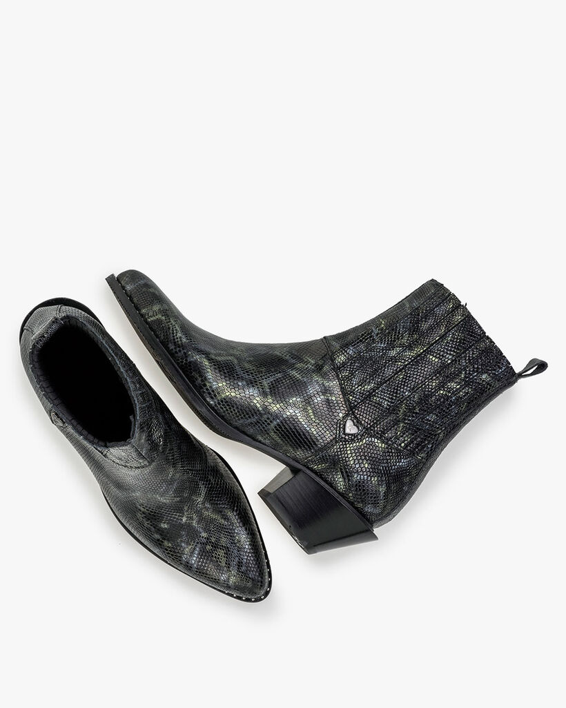 Chelsea boot reptielenprint groen