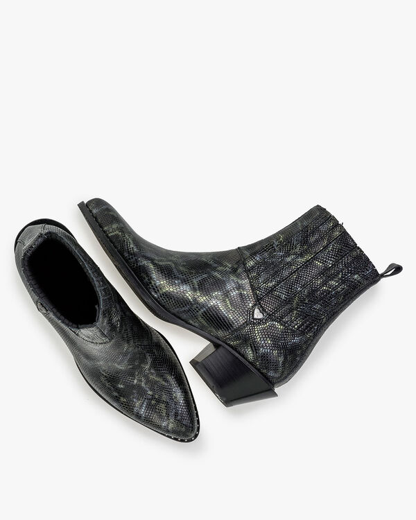 Chelsea boot reptielenprint groen