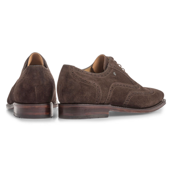 Dark brown suede leather brogue