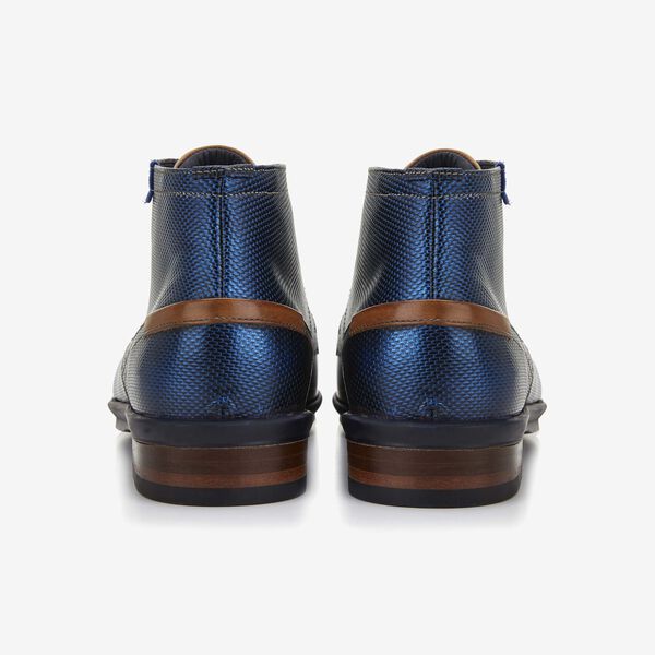 Floris van Bommel diamond blue leather men's lace-up boot