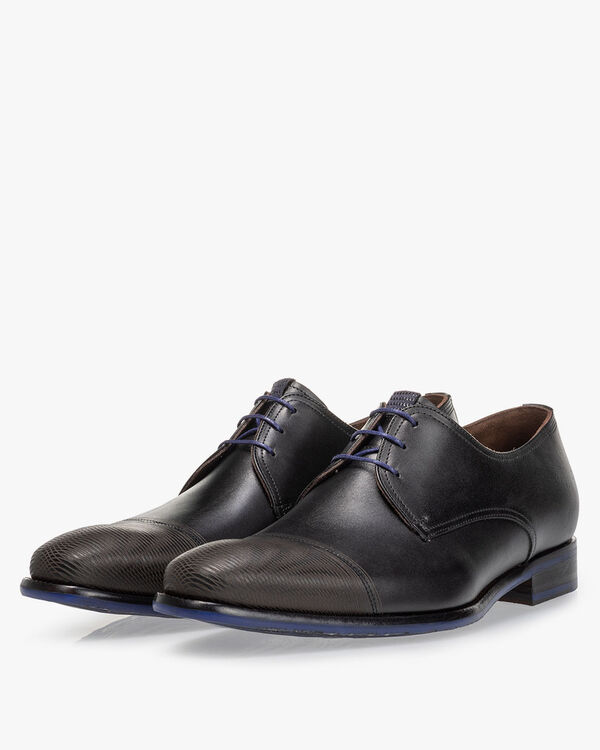 Veterschoen kalfsleer zwart