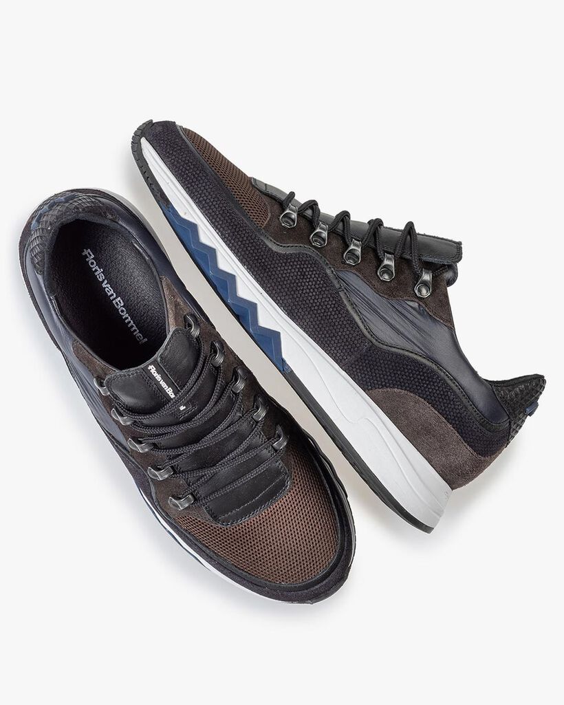 Sneaker donkerbruin su&egrave;de