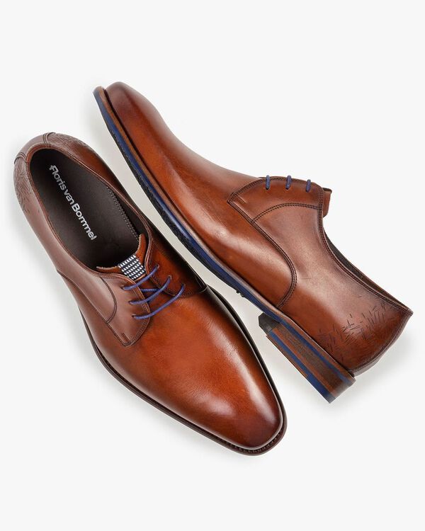 Veterschoen kalfsleer cognac