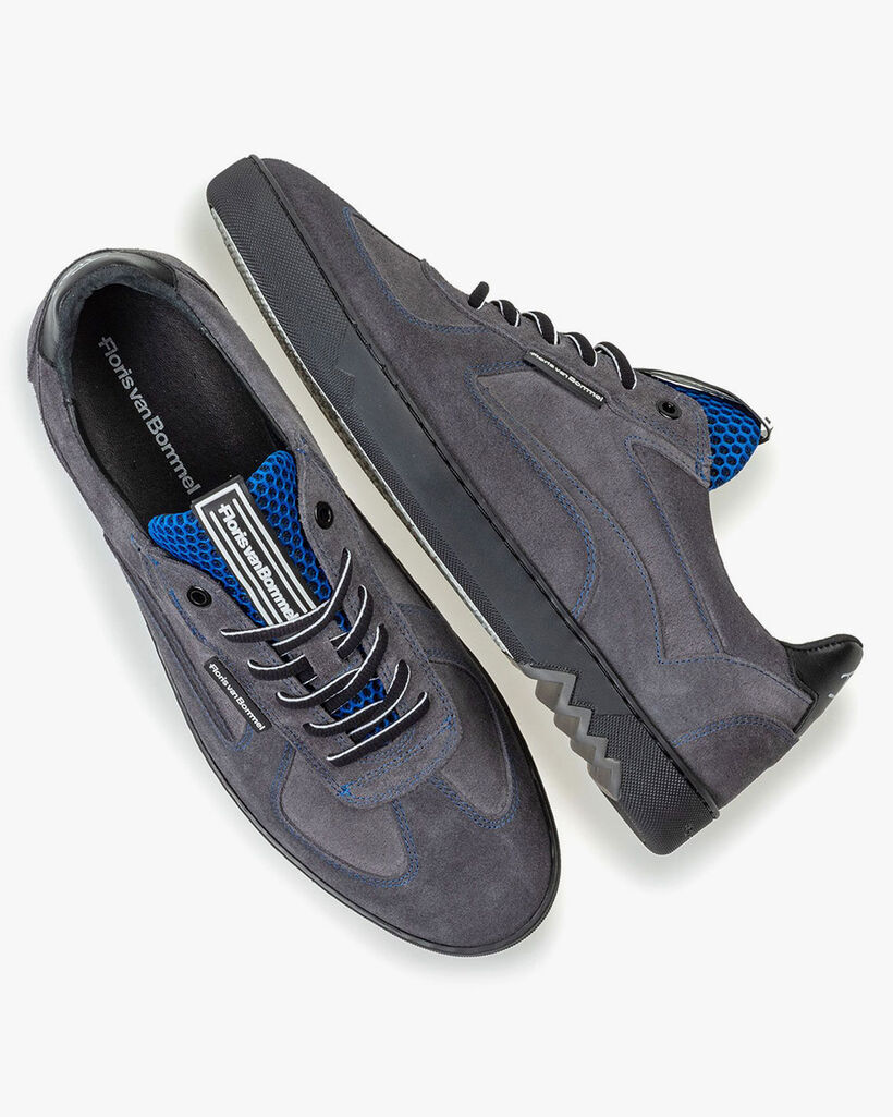 Sneaker grijs su&egrave;de