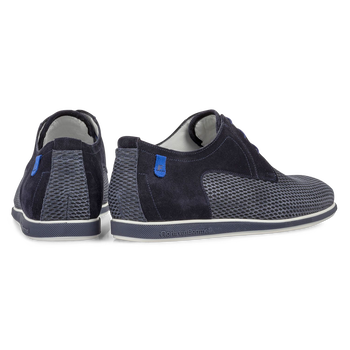 Veterschoen geprint su&egrave;de blauw