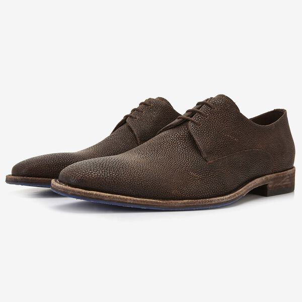 Floris van Bommel brown leather men's lace-up shoe