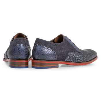 Veterschoen blauw metallic