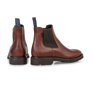 Chelsea boot geprint leer cognac