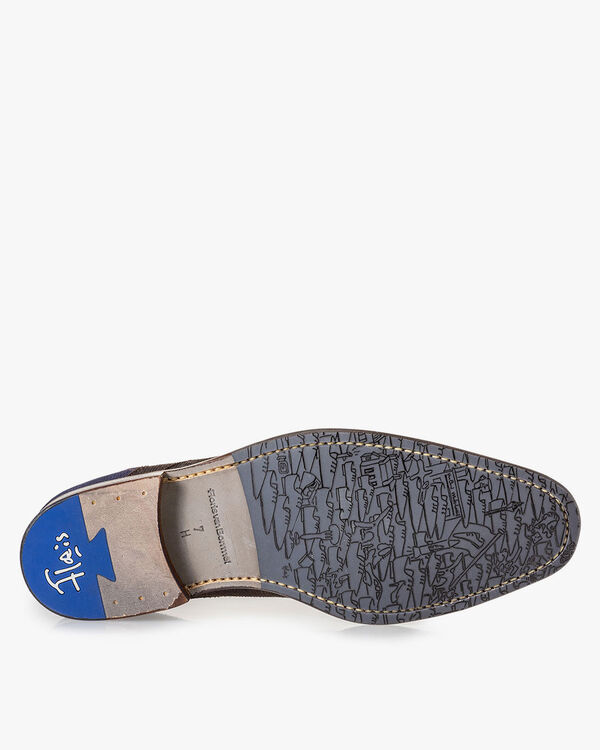 Lace boot brown suede leather