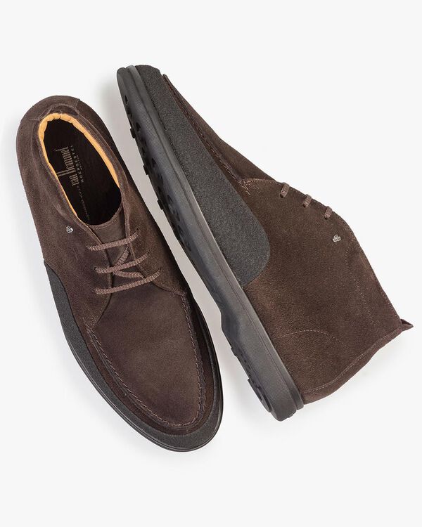 Mid-high suede leather lace boot