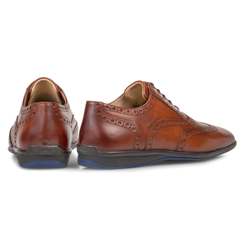 Lace shoe calf leather cognac
