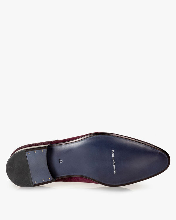 Lace shoe suede bordeaux red