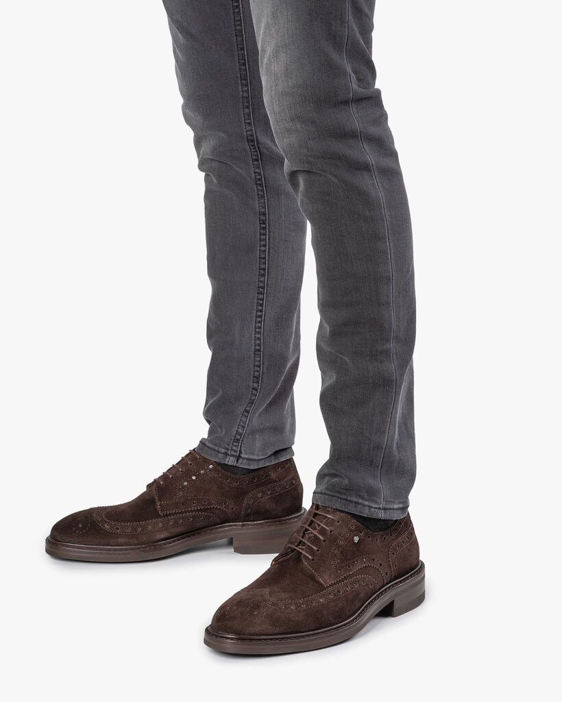 Brown suede brogue