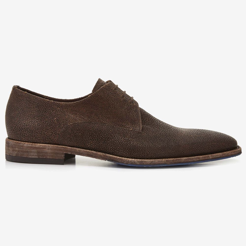 Floris van Bommel brown leather men's lace-up shoe