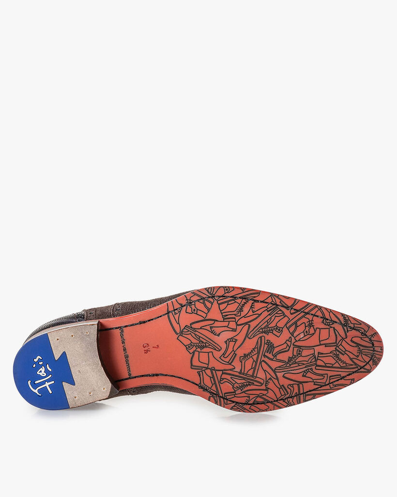 Veterschoen donkerbruin met print