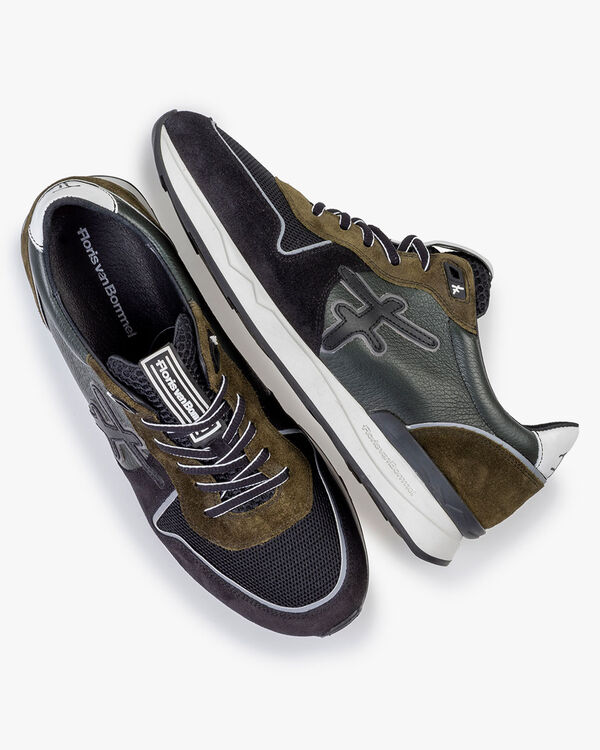 Sneaker suede dark green/black