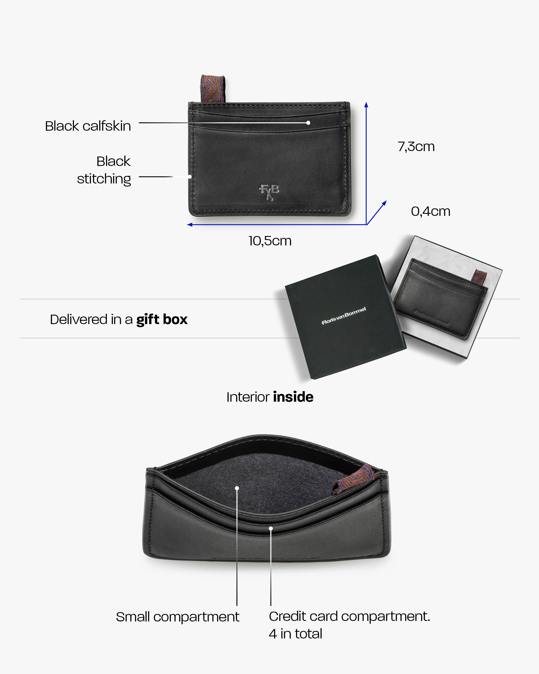 Card holder leather black GFX 10003 10 01 Floris van Bommel