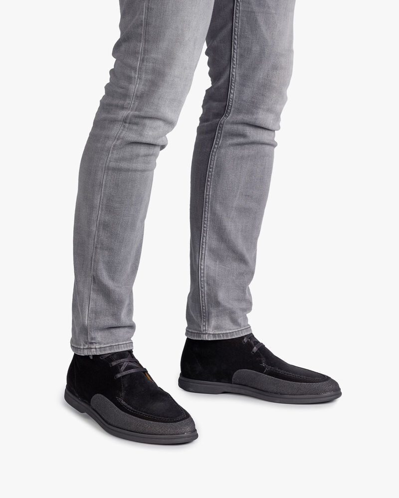 Mid-high suede leather lace boot