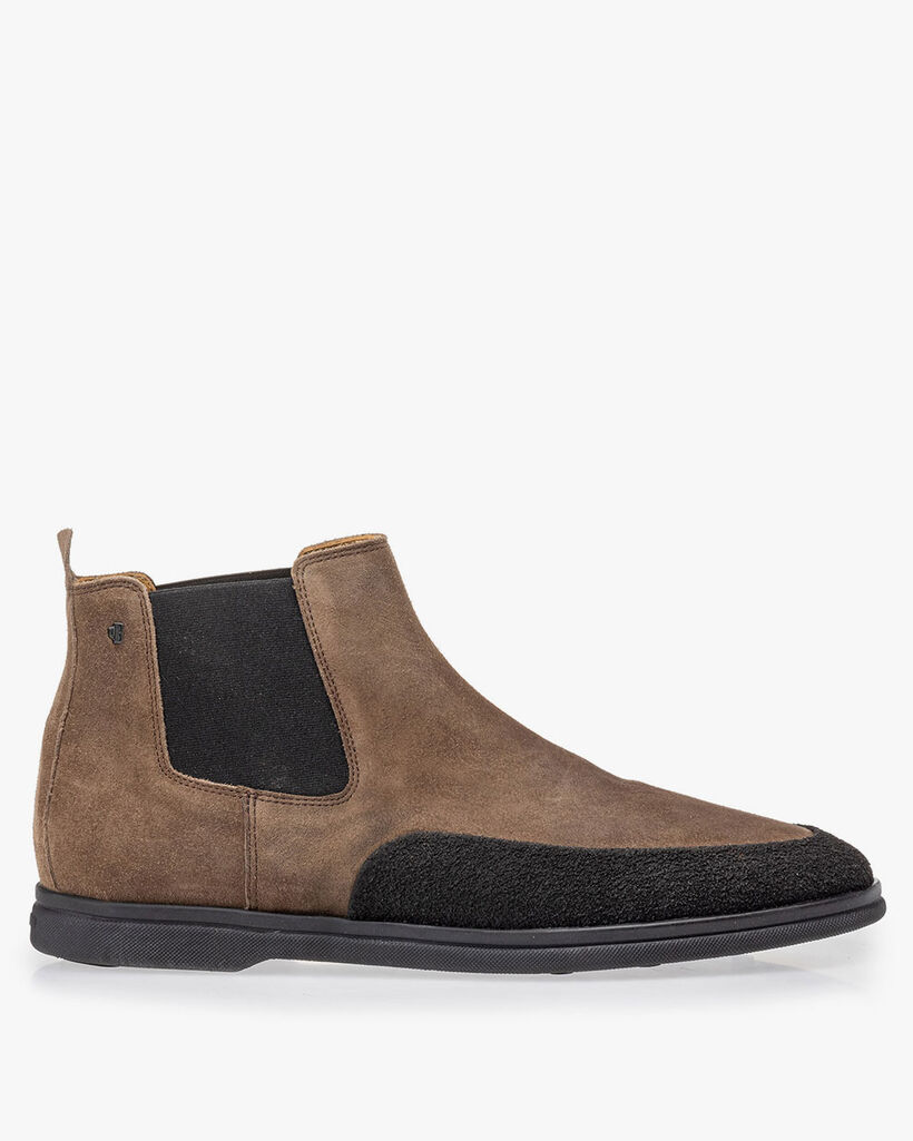 Su&egrave;de chelsea boot taupe