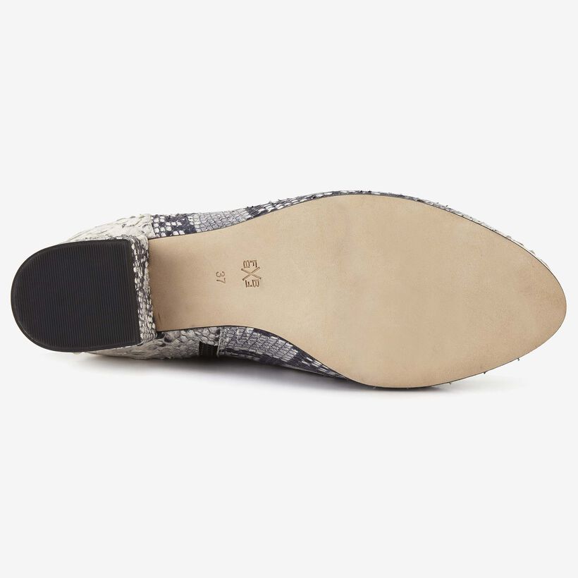 Floris van Bommel grijze snakeprint dames chelsea enkelboot