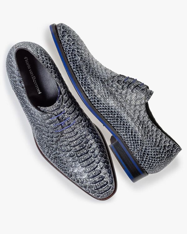 Lace shoe snake print black and white