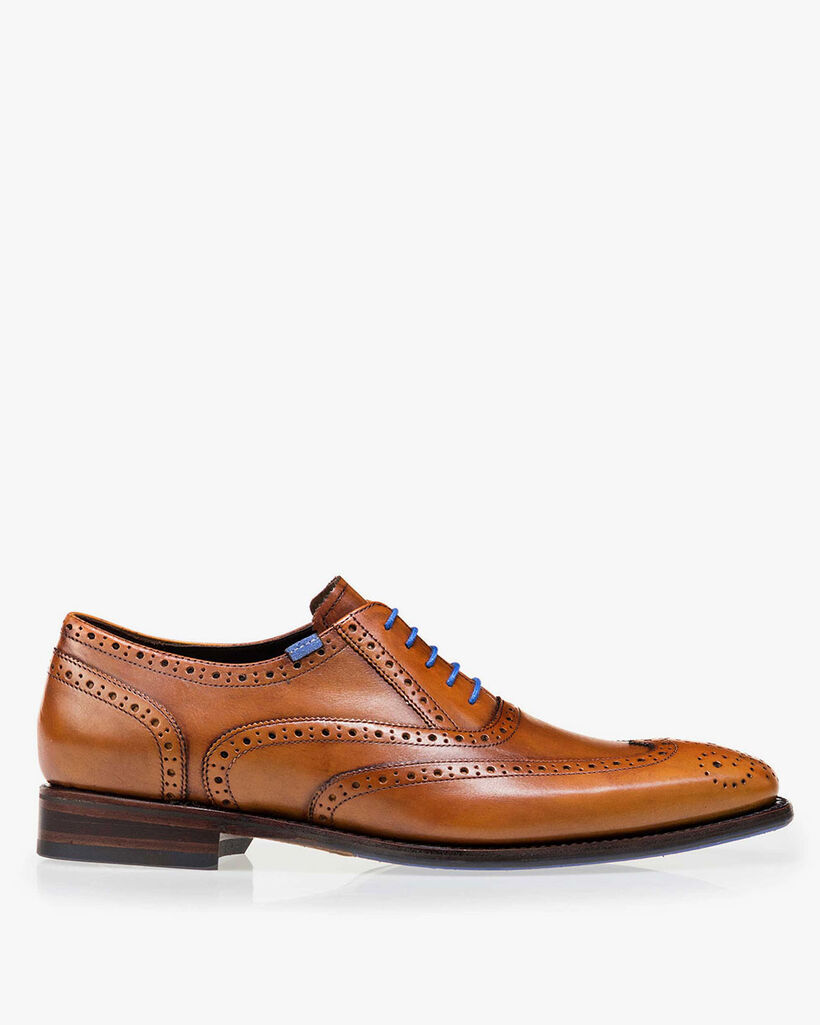 Lace shoe calf leather cognac