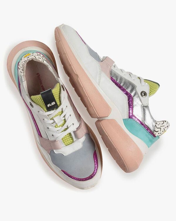 Multi-colour leather sneaker