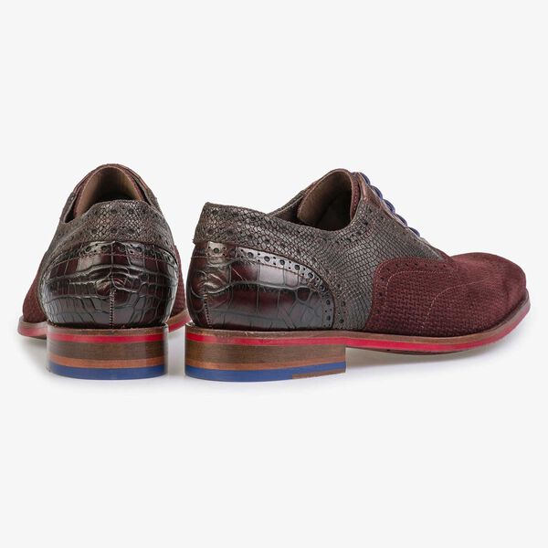 Burgundy red brogue lace shoe