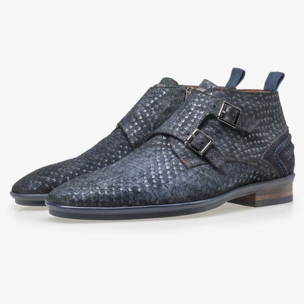 Floris van Bommel blue buckled shoe