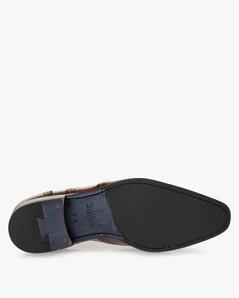 Veterschoen kalfsleer donker cognac