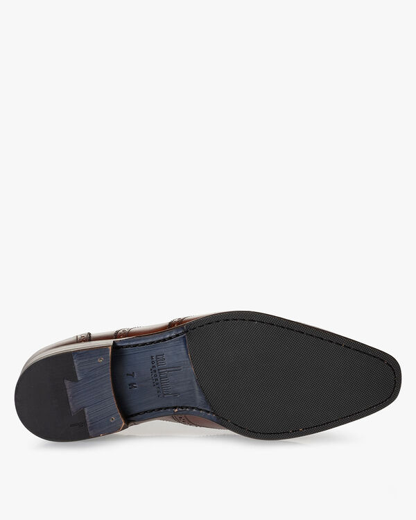 Veterschoen kalfsleer donker cognac