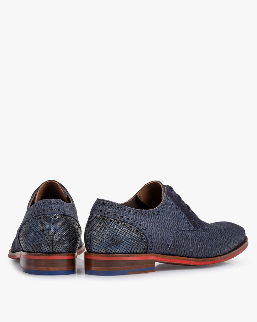 Veterschoen nubuckleer blauw