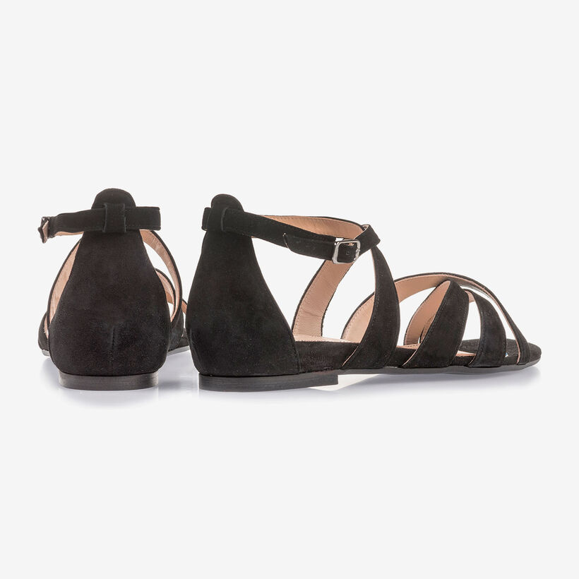 Black suede leather sandals