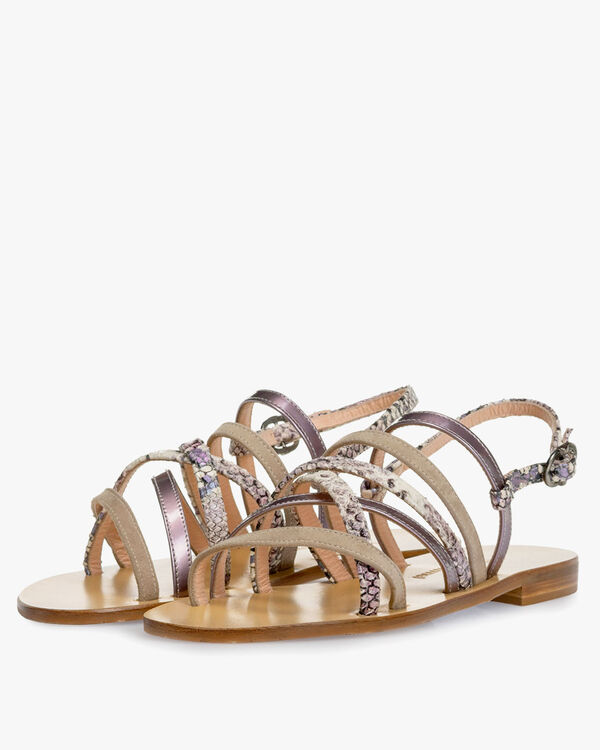 Sandaal geprint leer roze