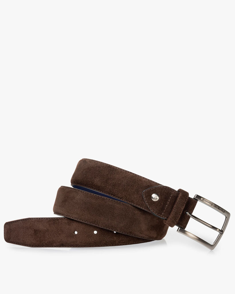 Belt suede dark brown