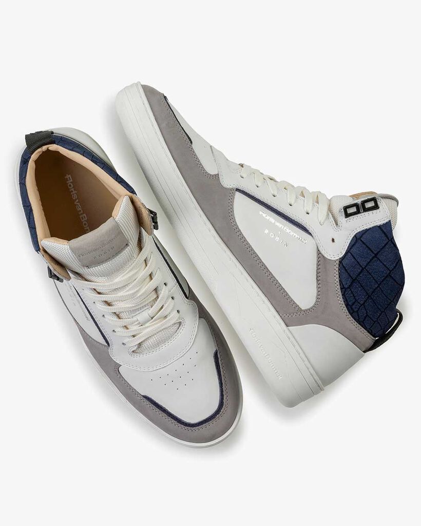 High-top sneaker calf leather white