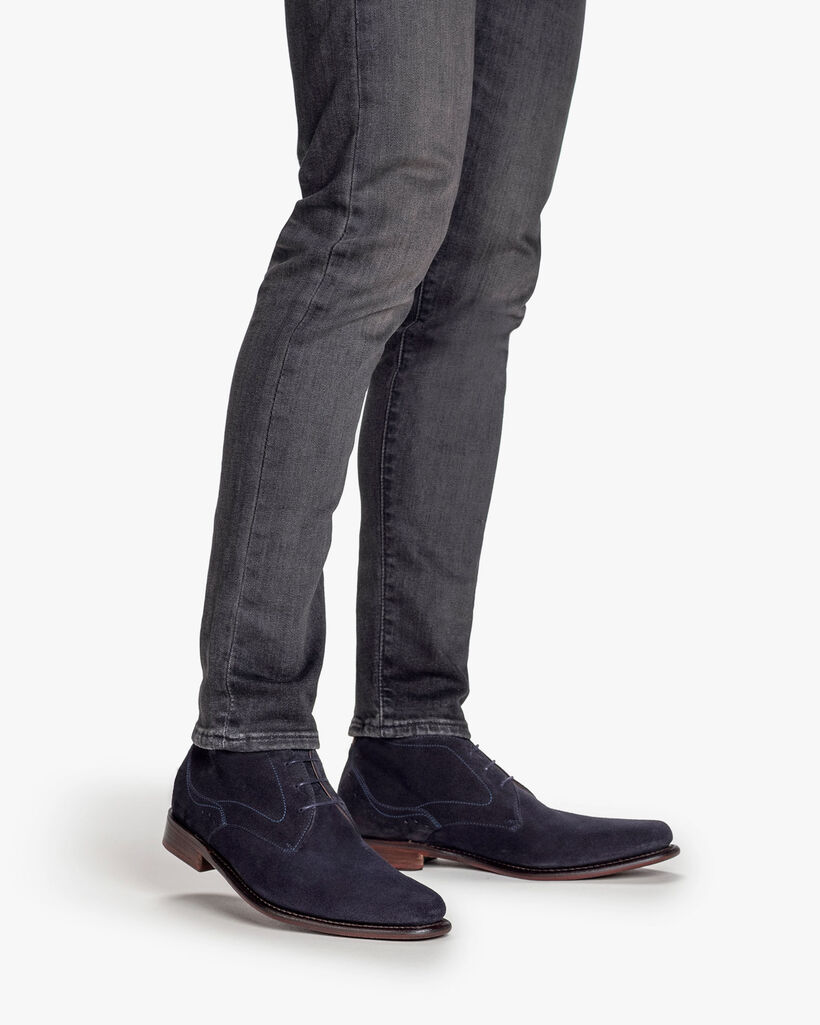 Veterboot su&egrave;de blauw