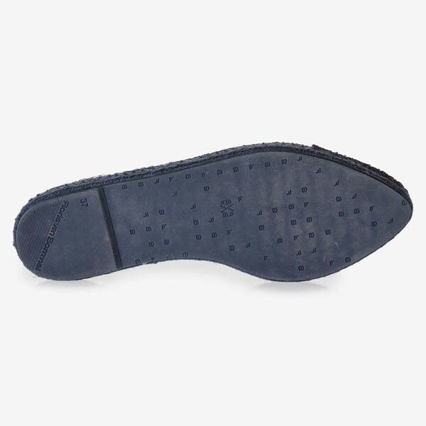 Dark blue espadrilles metallic print