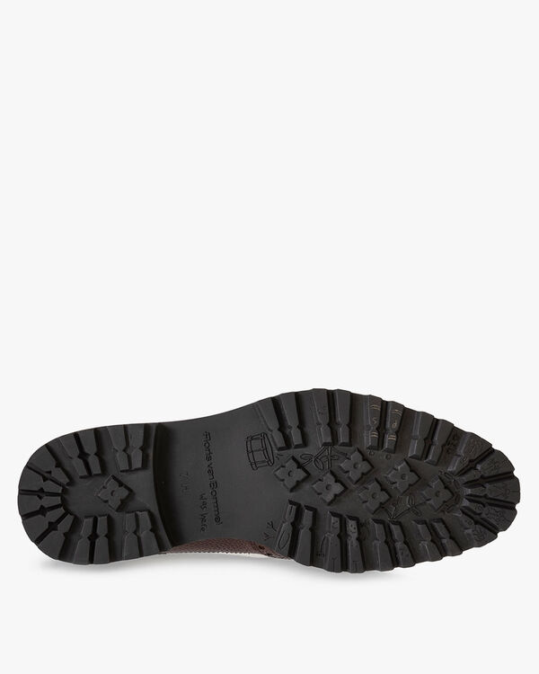 Veterboot geprint leer cognac