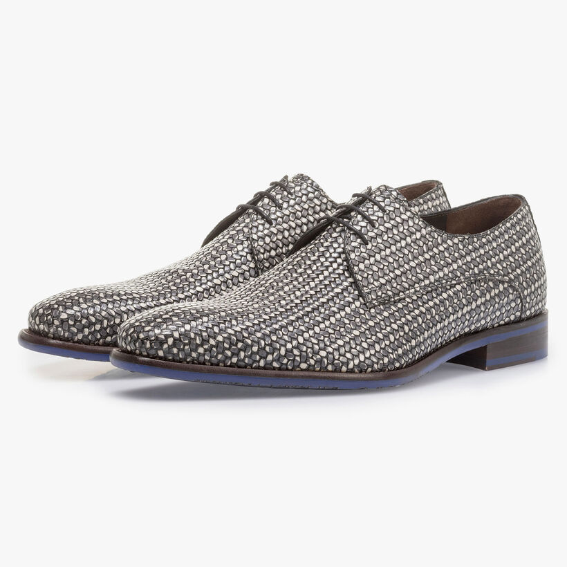 Dark grey lace shoe with white print