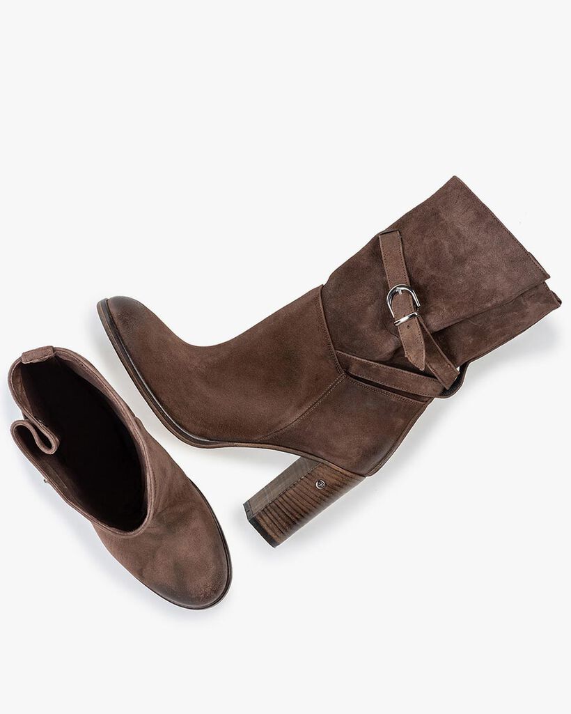 Halfhoge laars su&egrave;de bruin