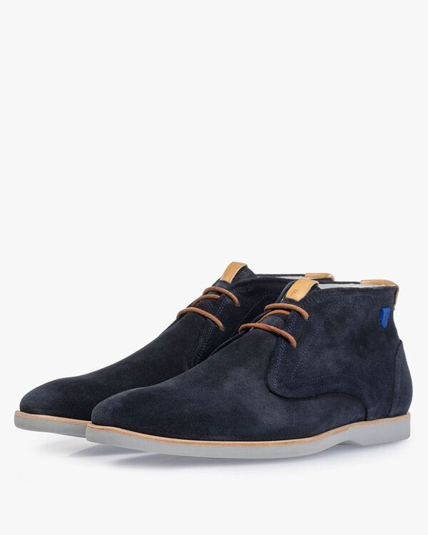 Boot suede leather blue